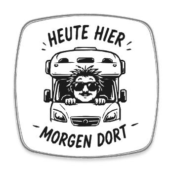 Heute Hier Morgen Dort Truck Grafik - Viereckiger Kühlschrankmagnet - Weiß - Vorne
