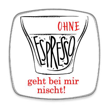 Espresso - Viereckiger Kühlschrankmagnet - Weiß - Vorne