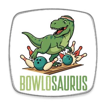 Bowlosaurus Dinosaur Bowling - Magnet carré - blanc - Devant