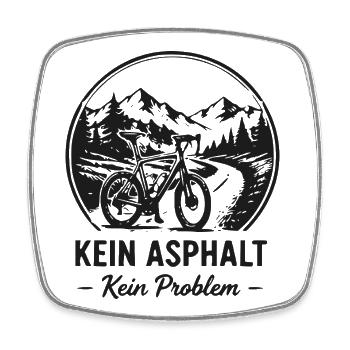 Kein Asphalt Kein Problem MTB - Viereckiger Kühlschrankmagnet - Weiß - Vorne