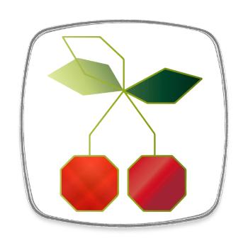 Illustration minimaliste de cerises - Magnet carré - blanc - Devant
