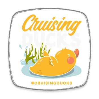 Motifs drôles de canards Citons amoureux de canards - Magnet carré - blanc - Devant