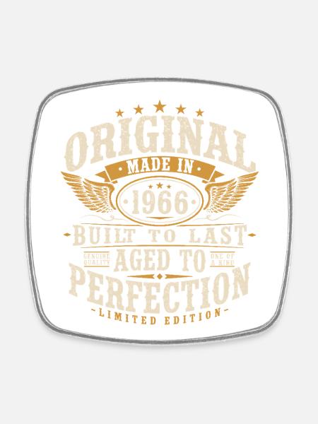 Original 1966 Vintage Vintage Birthday Gift - Square fridge magnet - white