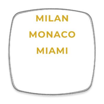 La Malène Lozère - Miami - Monaco - Milan - Magnet carré - blanc - Devant