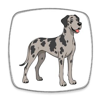 Images joyeuses d’un Dogue allemand - Magnet carré - blanc - Devant