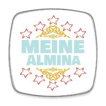 Almina - Viereckiger Kühlschrankmagnet - Weiß - Vorne