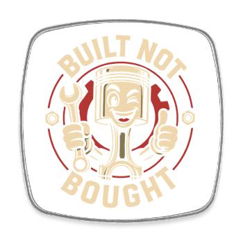 Built Not Bought Turbo Screwdriver Humor - Square fridge magnet - white - Front