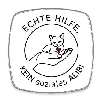 Echte Hilfe - Viereckiger Kühlschrankmagnet - Weiß - Vorne