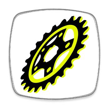 Bicycle Chainring Graphic - Square fridge magnet - white - Front