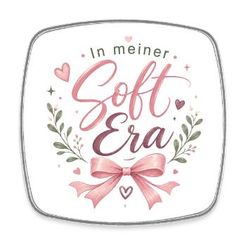 In meiner Soft Era – rosa Script - Viereckiger Kühlschrankmagnet - Weiß - Vorne