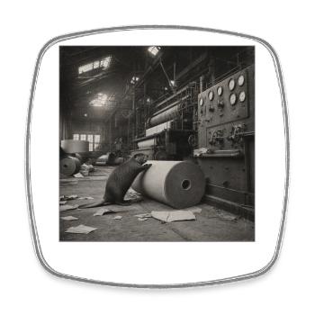 Beaver Paper Mill Industrial Retro Animal Crime - Magnet carré - blanc - Devant