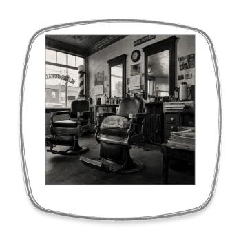 Crime rétro rétro de chat de salon de barbier - Magnet carré - blanc - Devant