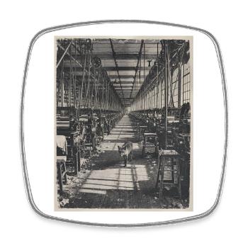 Lost Places Fox Retro Industry Animal Crime - Square fridge magnet - white - Front