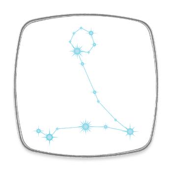 Constellation des Étoile des Poissons Signe du zodiaque Bleu pastel - Magnet carré - blanc - Devant