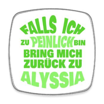 Geschenk für Alyssia - Viereckiger Kühlschrankmagnet - Weiß - Vorne