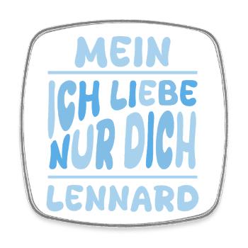 Liebe Lennard - Viereckiger Kühlschrankmagnet - Weiß - Vorne