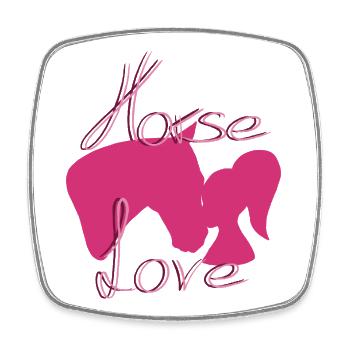 Amour des chevaux - Magnet carré - blanc - Devant