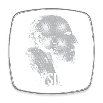 Chrysippus Bust Silhouette - Square fridge magnet - white - Front