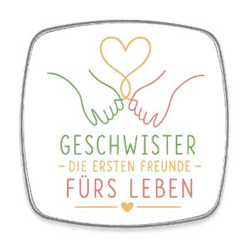 Geschwister Die Ersten Freunde - Viereckiger Kühlschrankmagnet - Weiß - Vorne