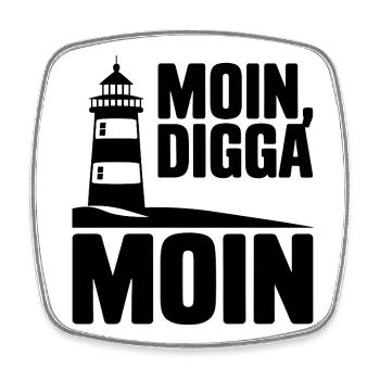  Moin Digga Moin Leuchtturm Norddeutsch Küste - Viereckiger Kühlschrankmagnet - Weiß - Vorne