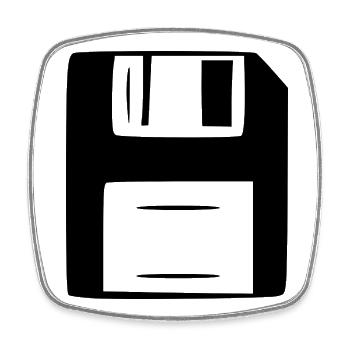 Floppy Disk Computer Retro Gift - Square fridge magnet - white - Front