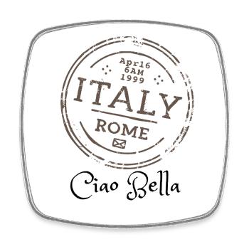 Vintage Italy Stamp Rome Travel - Square fridge magnet - white - Front