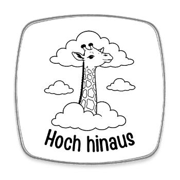 Giraffe hoch hinaus - Viereckiger Kühlschrankmagnet - Weiß - Vorne