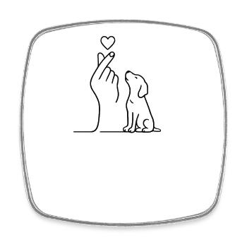 Dog Lover Gift |  Fine Line Dog Illustration - Viereckiger Kühlschrankmagnet - Weiß - Vorne