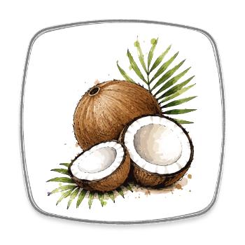 Coconut Tropics Watercolor - Square fridge magnet - white - Front
