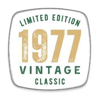 Édition limitée 1977 Vintage Classic Anniversaire - Magnet carré - blanc - Devant