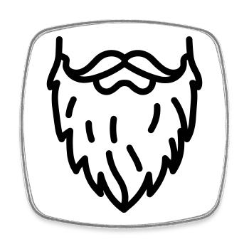 barbe - Magnet carré - blanc - Devant
