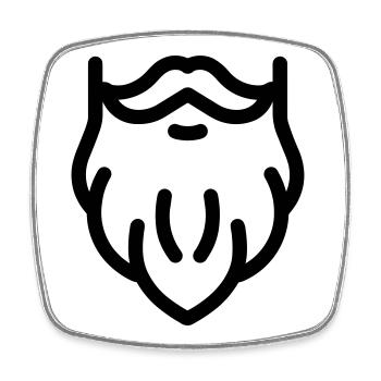 barbe - Magnet carré - blanc - Devant