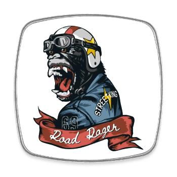 Road Ranger Gorilla - Square fridge magnet - white - Front