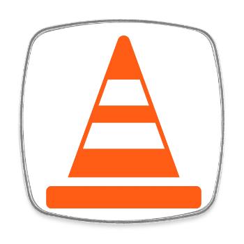 Cône de signalisation Icône de ligne de sécurité Symbole d’avertissement routier - Magnet carré - blanc - Devant