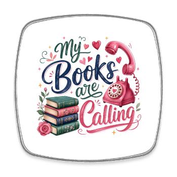 Mes livres m'appellent - Magnet carré - blanc - Devant
