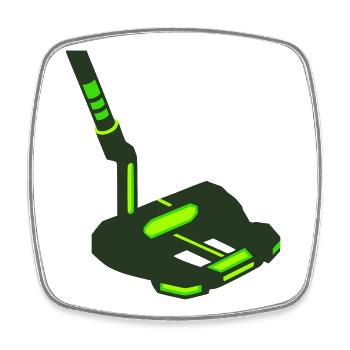 Golf Putter Schlaeger Icon - Viereckiger Kühlschrankmagnet - Weiß - Vorne
