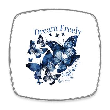 Dream Freely Butterflies - Square fridge magnet - white - Front