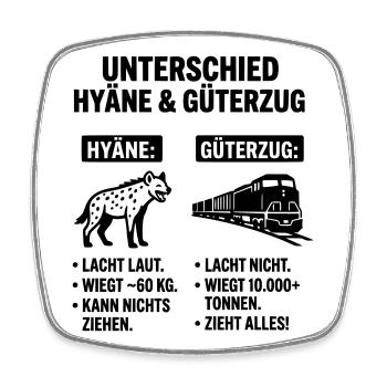 Güterzug und Hyäne - Viereckiger Kühlschrankmagnet - Weiß - Vorne