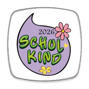 Schulkind 2026  - Viereckiger Kühlschrankmagnet - Weiß - Vorne