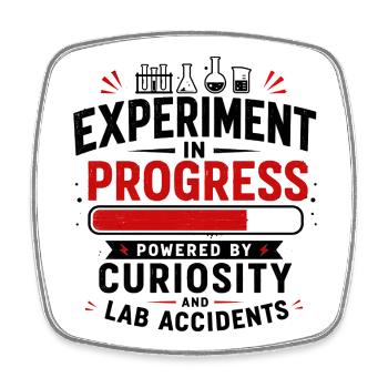 Funny Scientist for Lab Research - Square fridge magnet - white - Front
