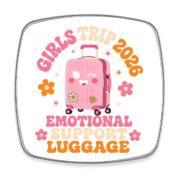 Voyage entre filles 2026 Valises de soutien émotionnel - Magnet carré - blanc - Devant