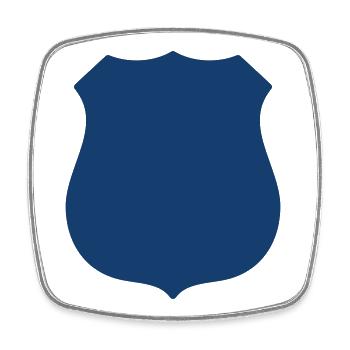 Leerer Schild Solides Symbol Abzeichen Wappen Emblem Symbol - Viereckiger Kühlschrankmagnet - Weiß - Vorne