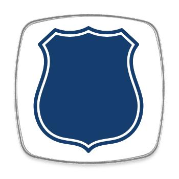 Blank Shield Solid Icon Badge Crest Emblem Symbol - Square fridge magnet - white - Front