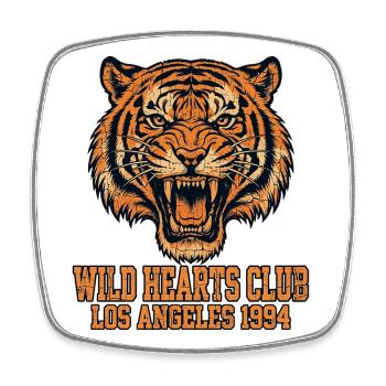 WILD HEARTS CLUB Los Angeles 1994 - Vintage Tiger - Magnet carré - blanc - Devant