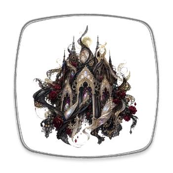 Gothic Floral Cathedral - Square fridge magnet - white - Front