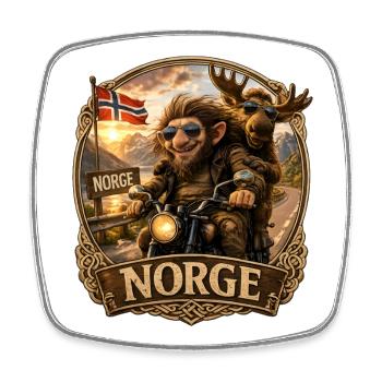 Norge - Viereckiger Kühlschrankmagnet - Weiß - Vorne