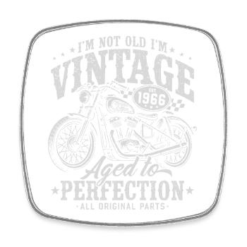 Cadeau d’anniversaire de moto vintage vintage 1966 - Magnet carré - blanc - Devant