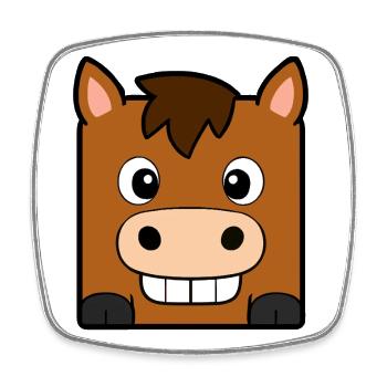 Horse - Square fridge magnet - white - Front