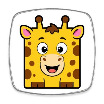 Giraffe - Square fridge magnet - white - Front