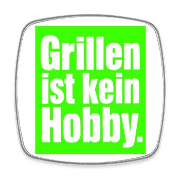 BBQ Spruch Geschenk für Männer & Papa Grillfans - Viereckiger Kühlschrankmagnet - Weiß - Vorne